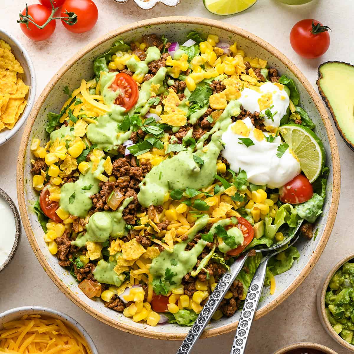 a large bowl of Taco Salad