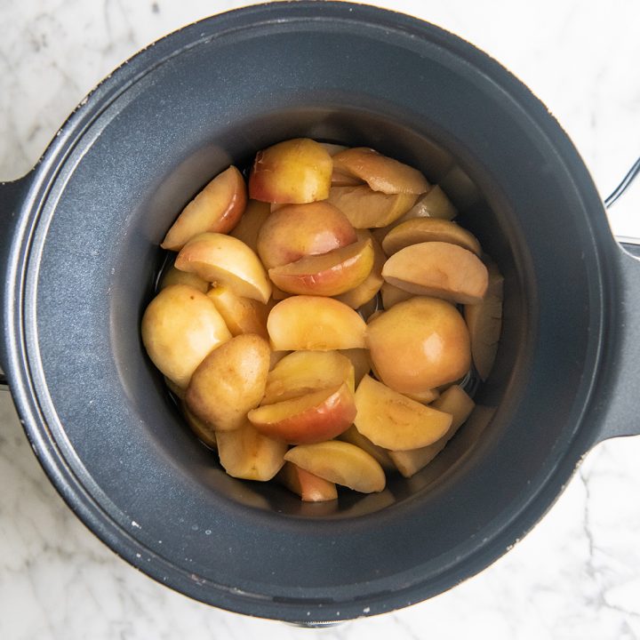 How to Make Applesauce - apples in the crockpot after cooking
