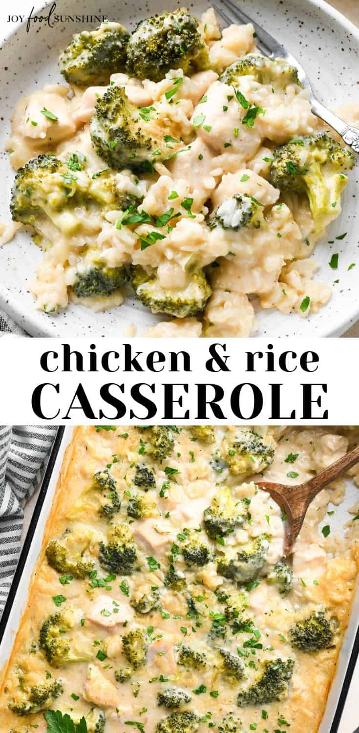 Broccoli Chicken & Rice Casserole - JoyFoodSunshine