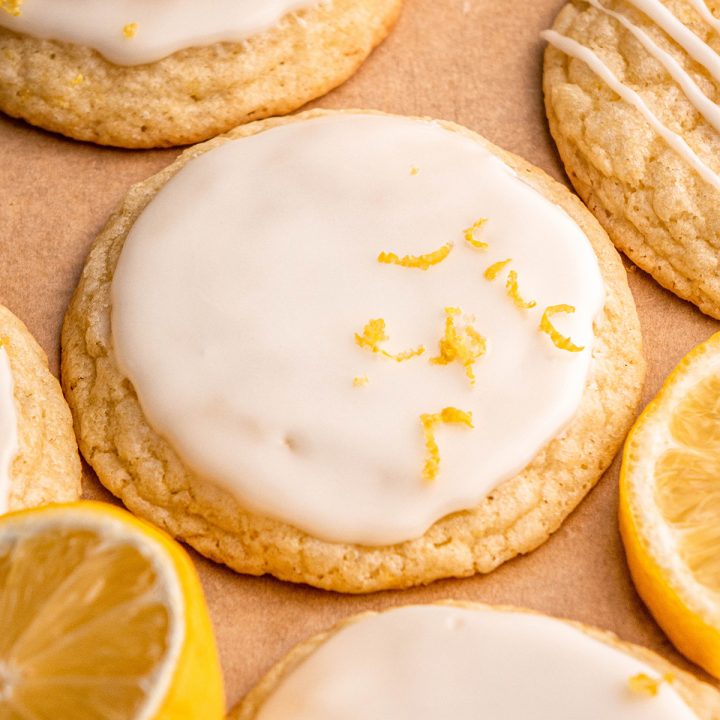 a lemon cookie with lemon glaze
