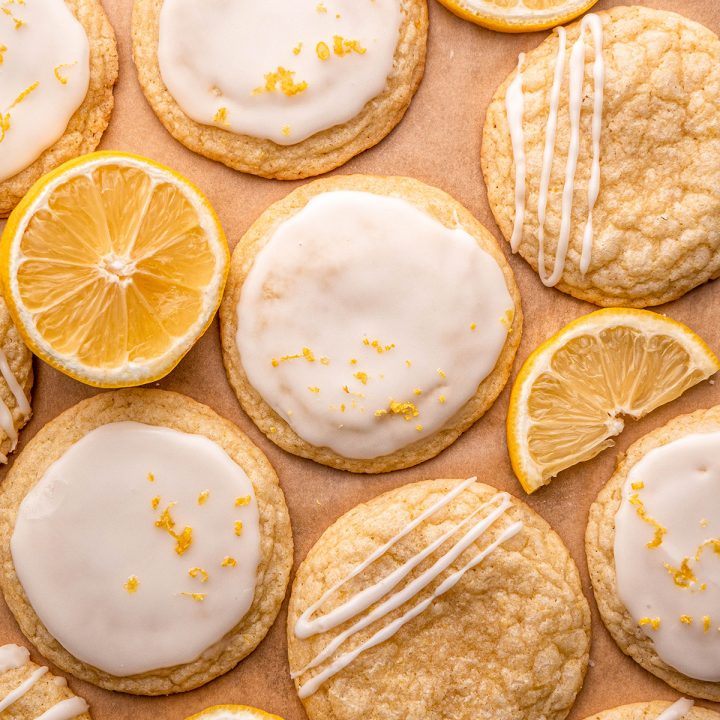 6 cookies with lemon icing on top