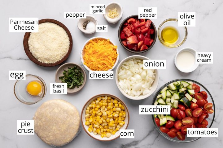 overhead photo of the ingredients in this Savory Galette recipe