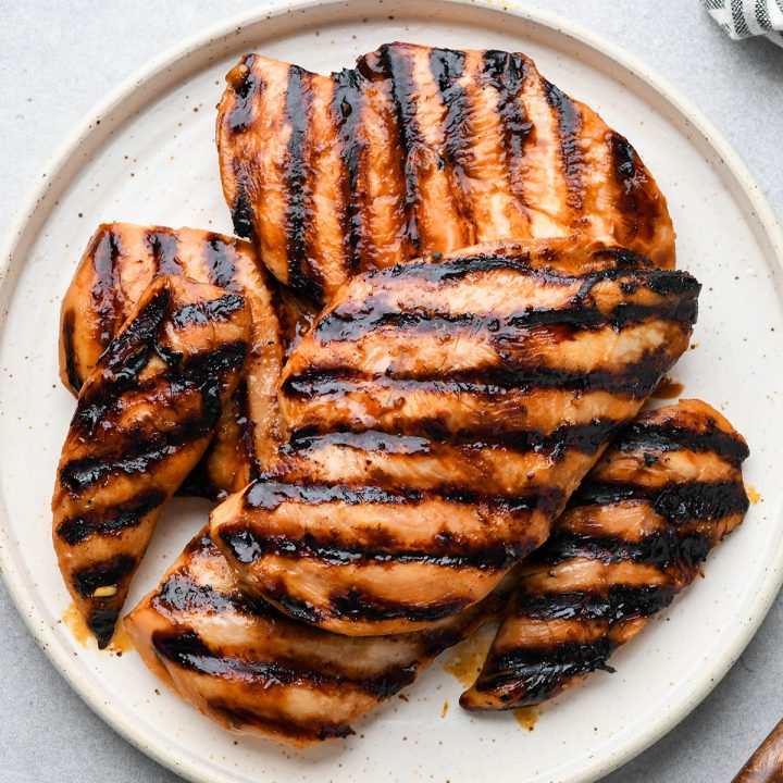grilled chicken on a plate for Asian Chicken Salad