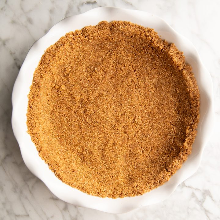 How to Make Graham Cracker Crust - in a pie dish before baking
