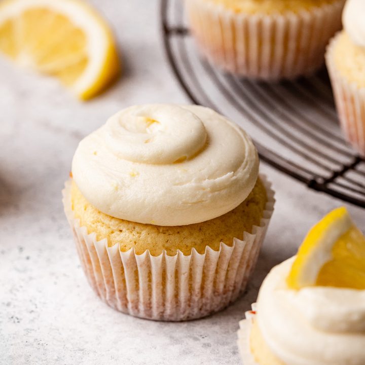 2 Lemon Cupcakes with lemon frosting