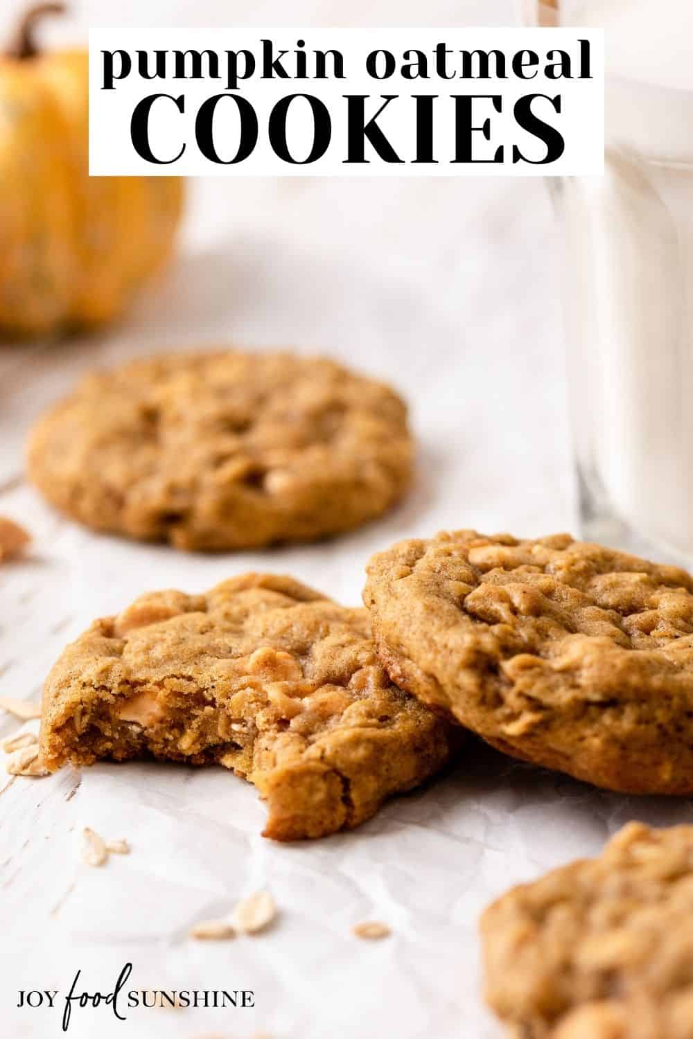 Pumpkin Oatmeal Cookies - JoyFoodSunshine