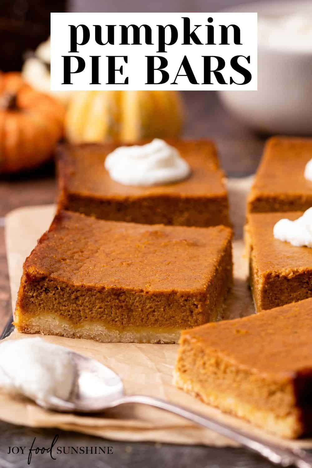 Pumpkin Pie Bars - JoyFoodSunshine