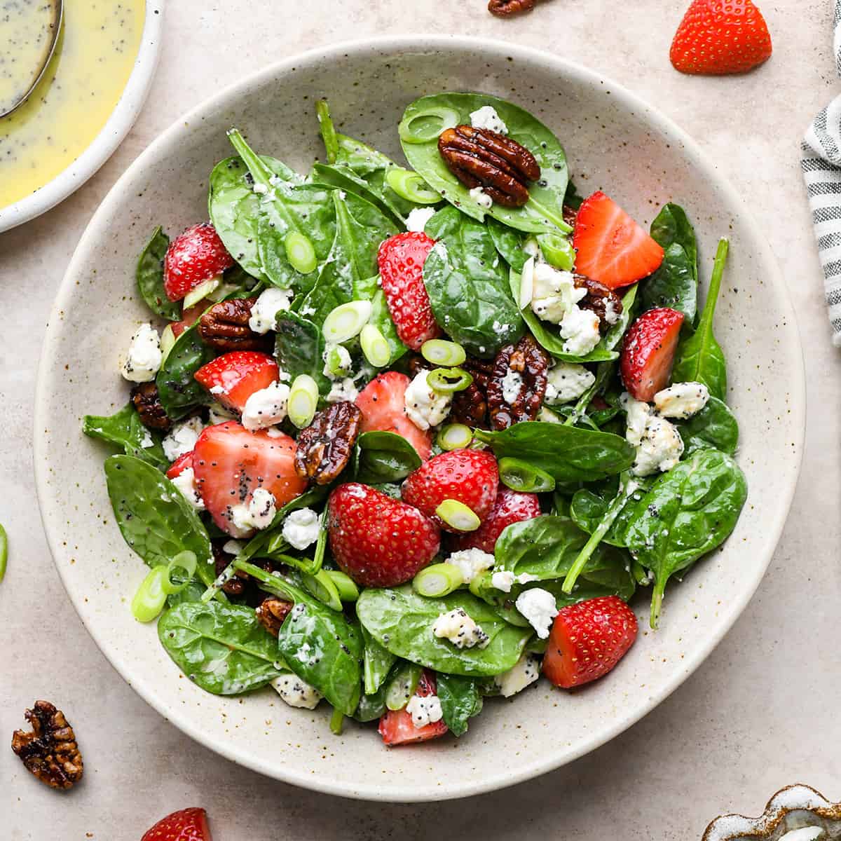 Strawberry Spinach Salad Recipe in a bowl