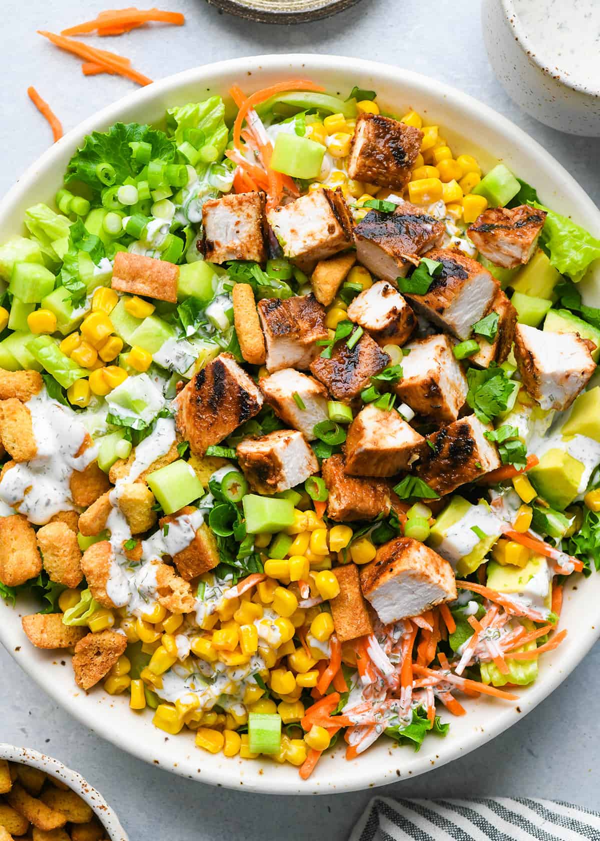 BBQ Chicken Salad Recipe in a bowl