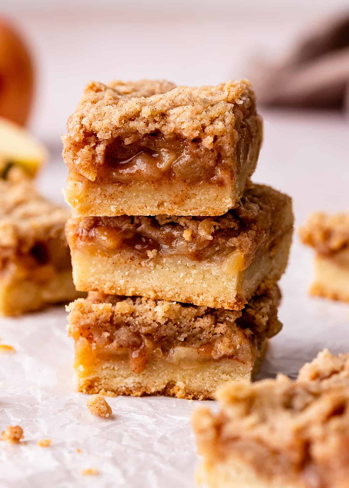 a stack of 3 Apple Pie Bars