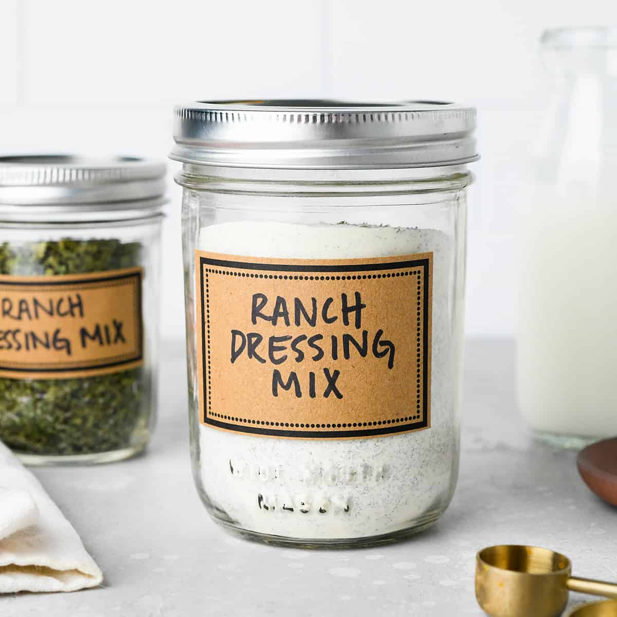 two glass jars of Ranch Dressing Mix