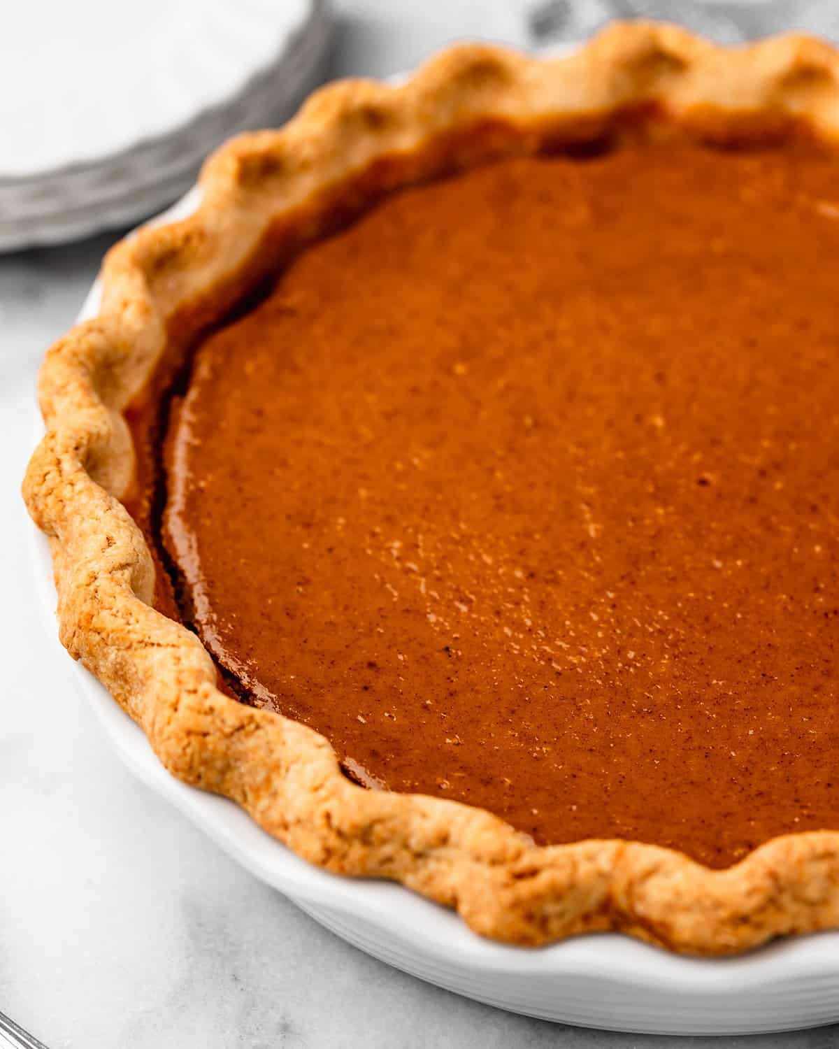 front view of a baked Sweet Potato Pie