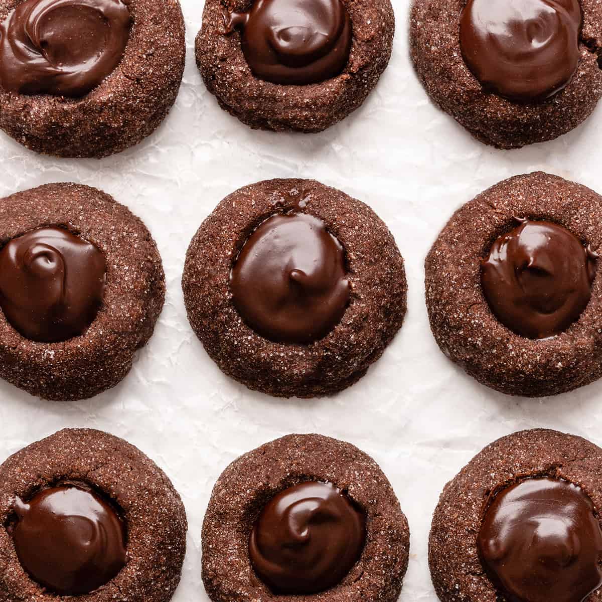 9 chocolate thumbprint cookies