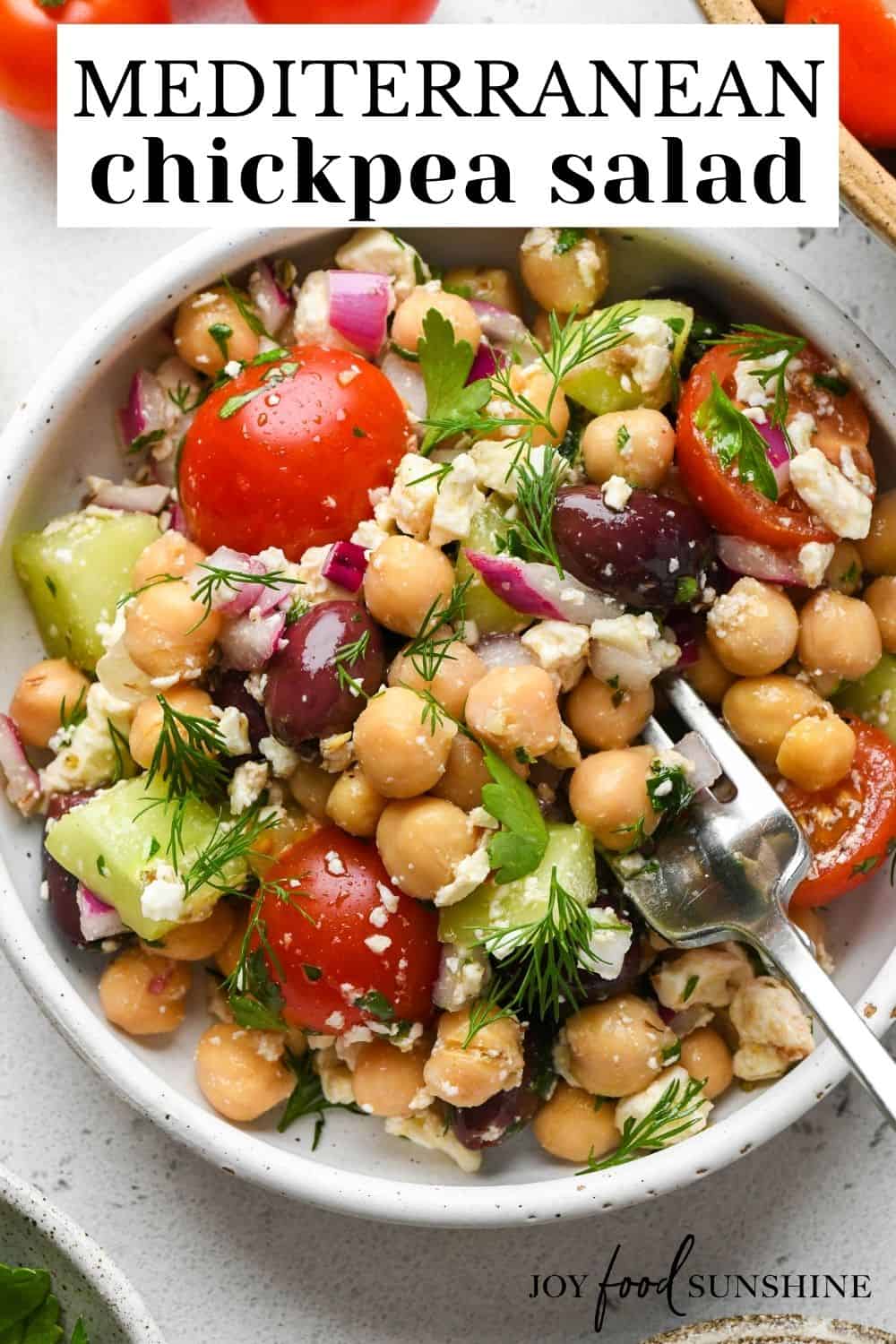 Mediterranean Chickpea Salad - JoyFoodSunshine