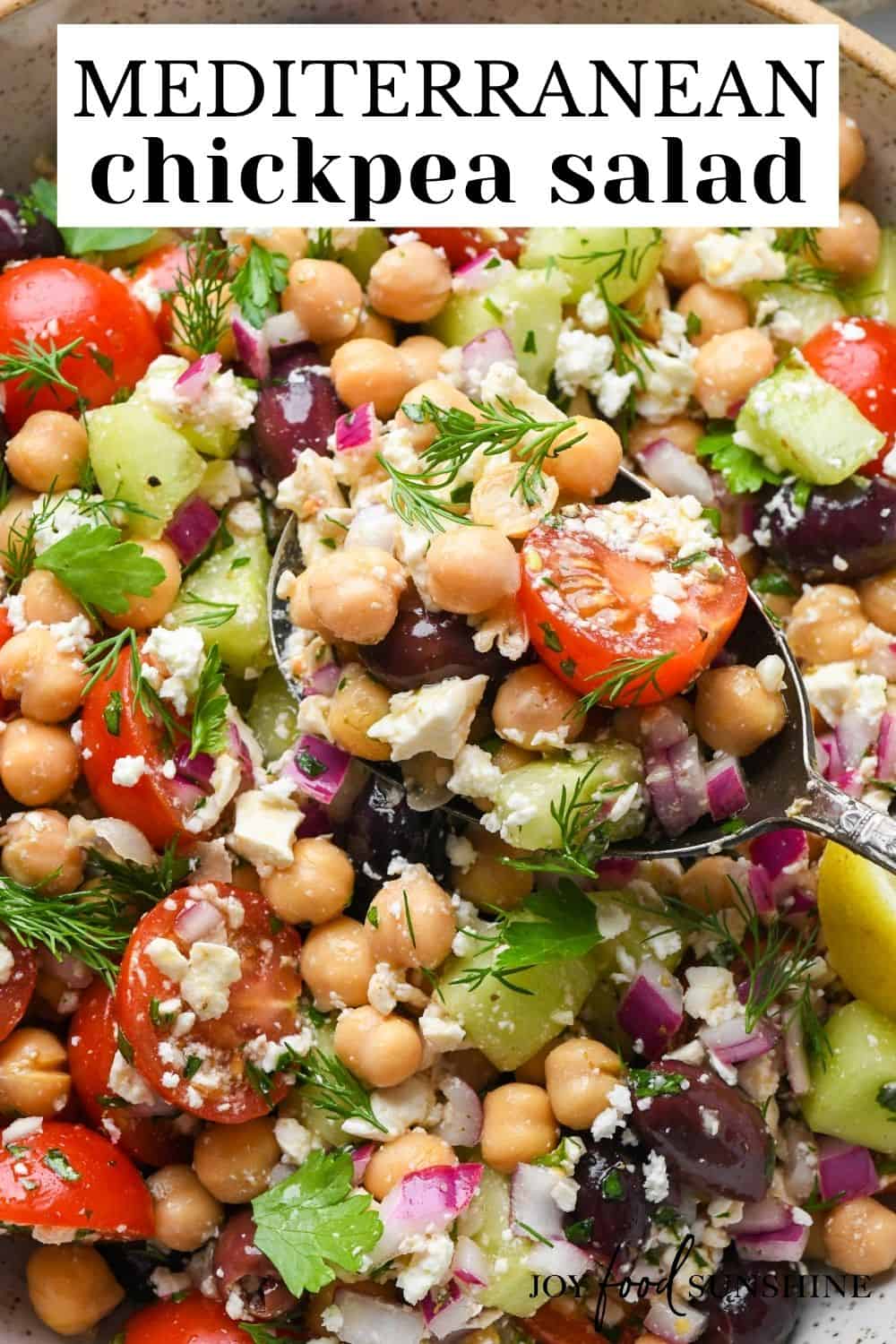 Mediterranean Chickpea Salad - JoyFoodSunshine