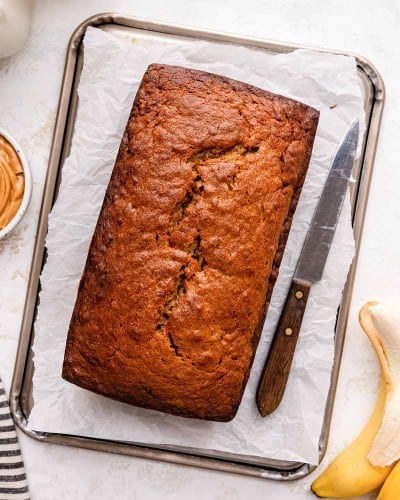 Peanut Butter Banana Bread - JoyFoodSunshine