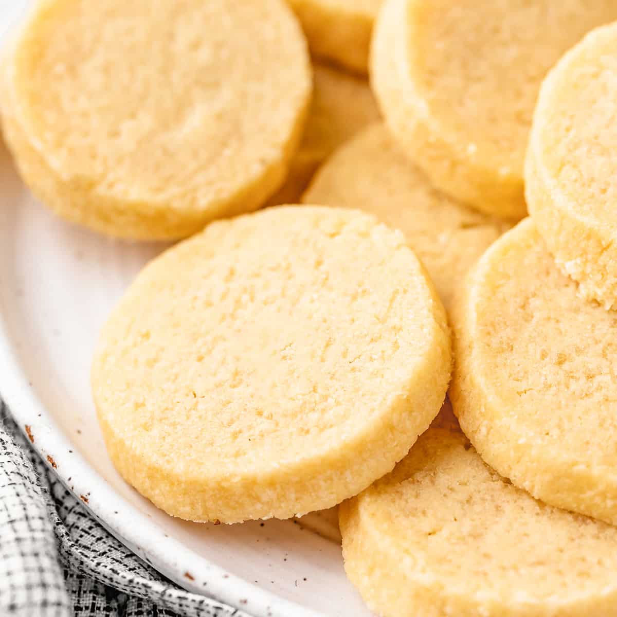round Shortbread Cookies on a plate