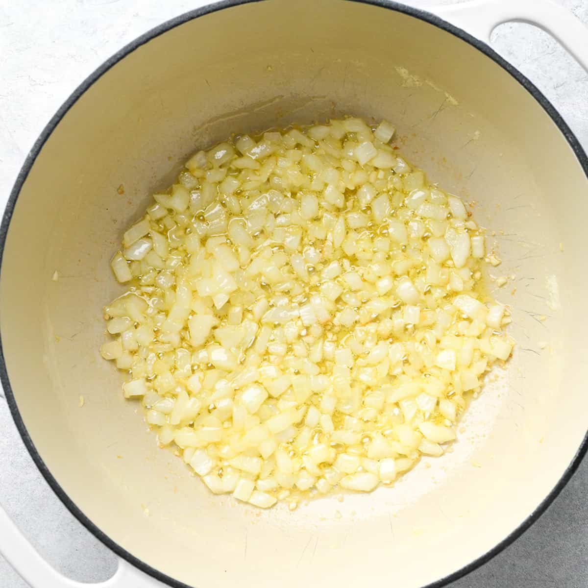 onions and butter in a pot
