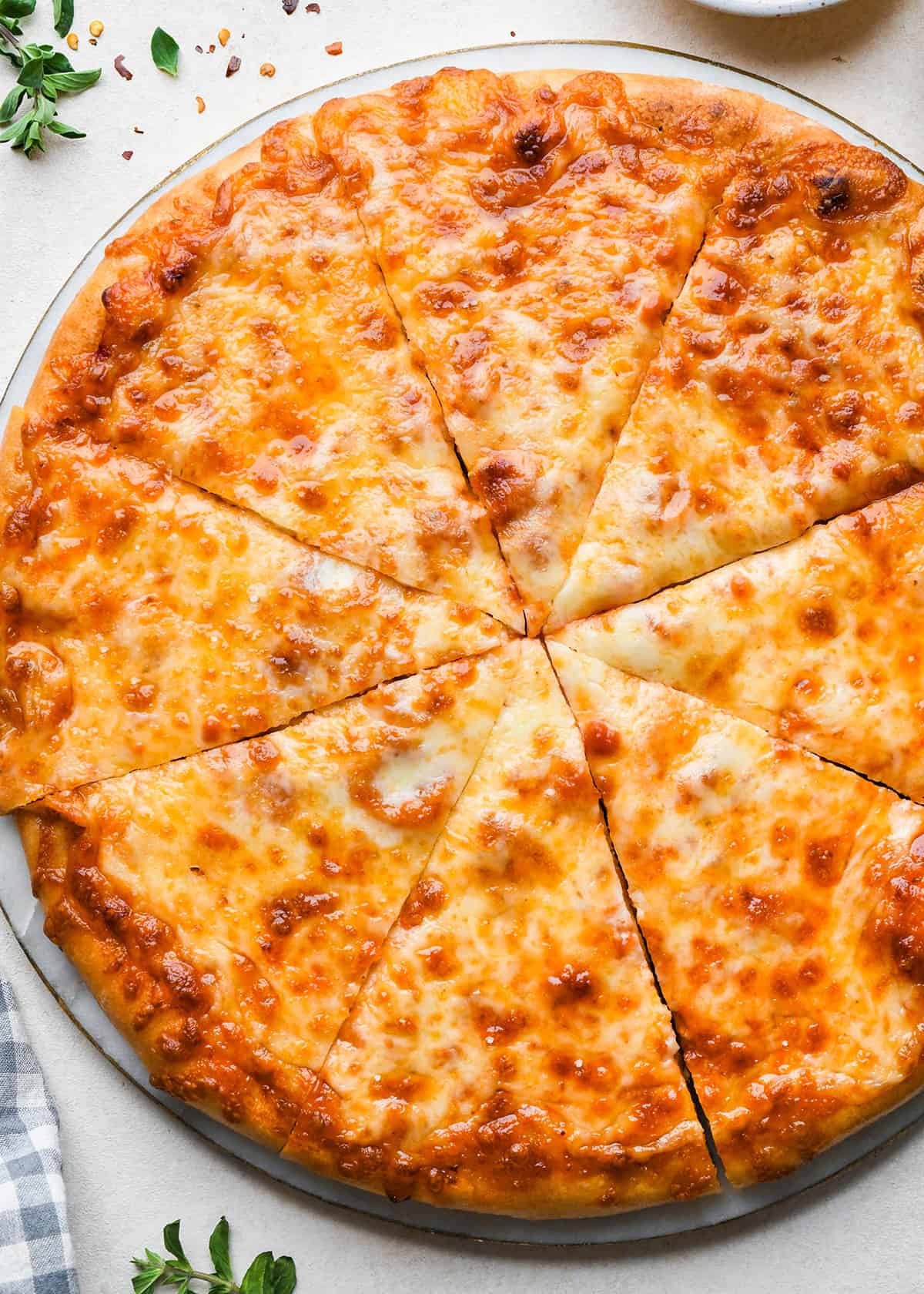 Cheese Pizza cut into 8 slices