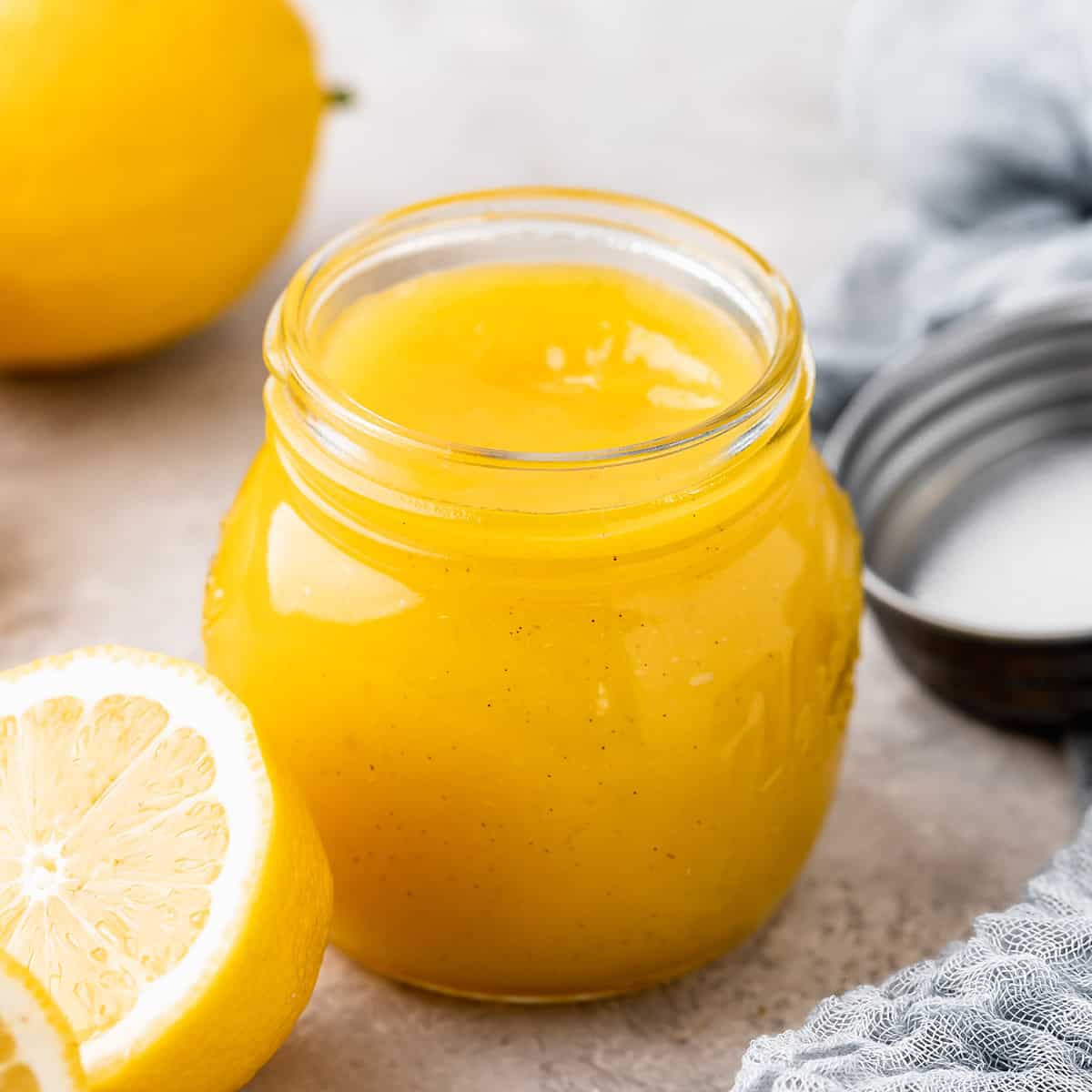Lemon Curd in a glass jar