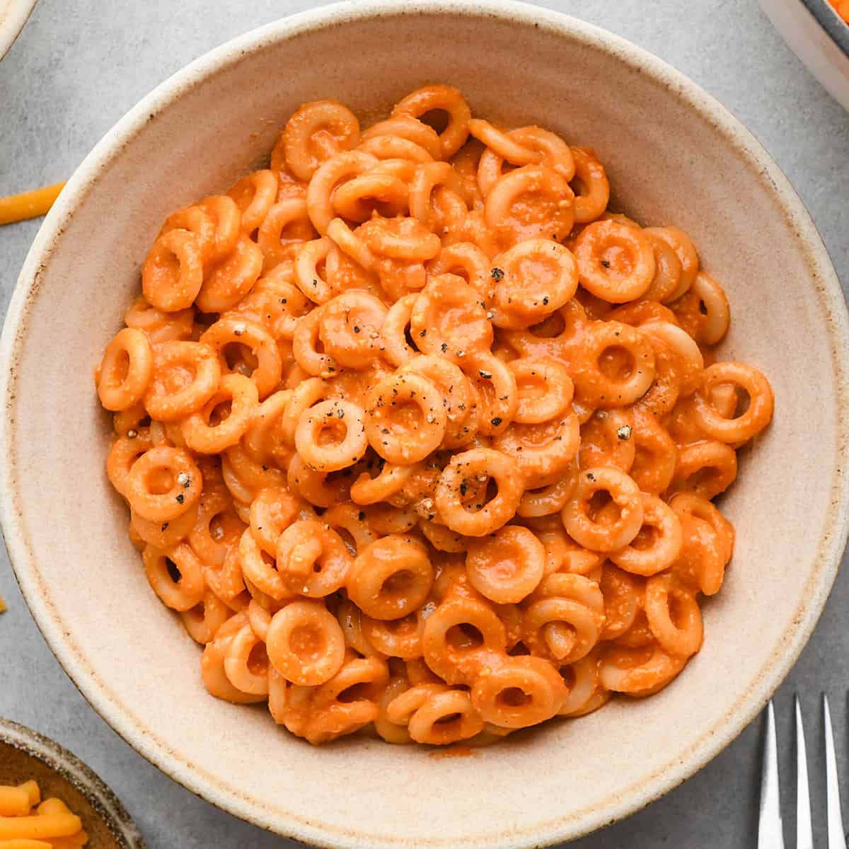 Homemade Spaghetti Os in a bowl 