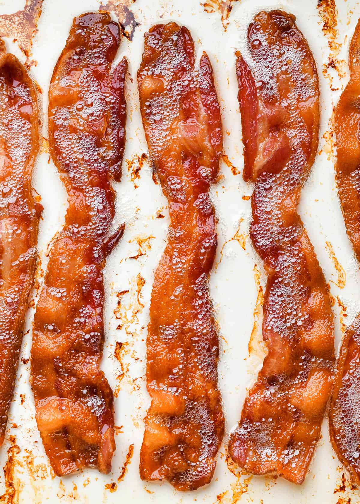 Oven Baked Bacon on a baking sheet after baking