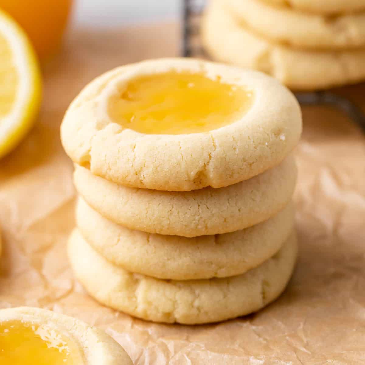 a stack of 4 Lemon Curd Cookies