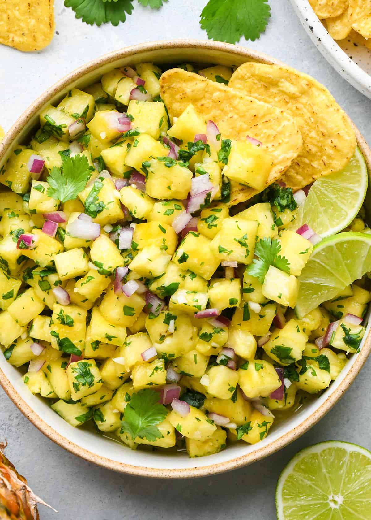 Pineapple Salsa with two chips