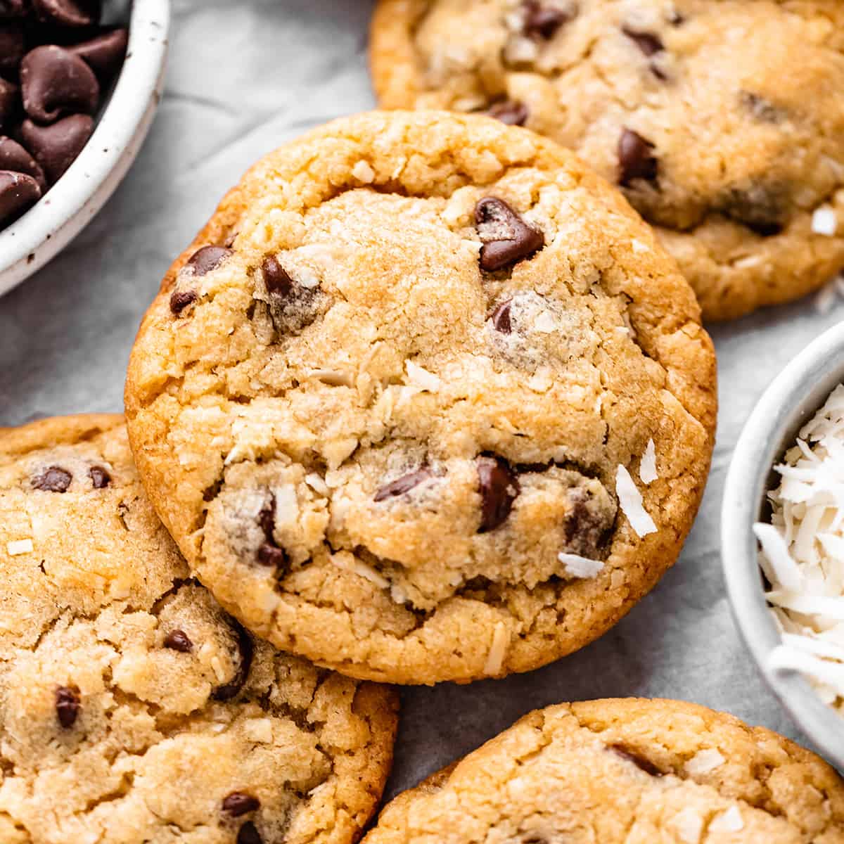 4 Coconut Chocolate Chip Cookies