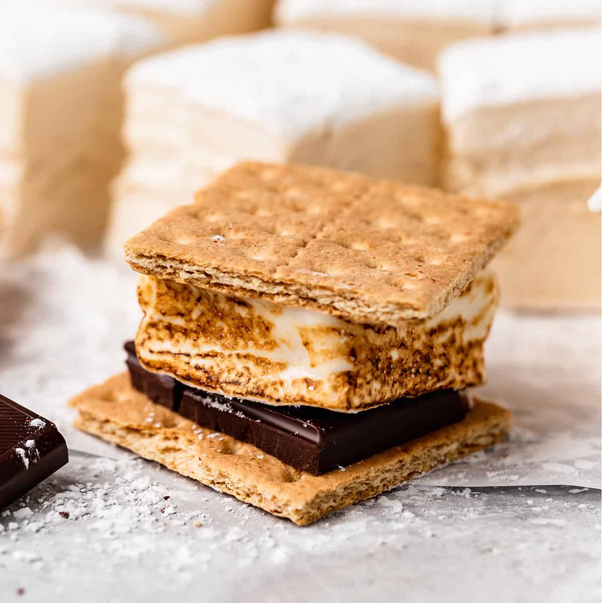 a s'more with a homemade marshmallow