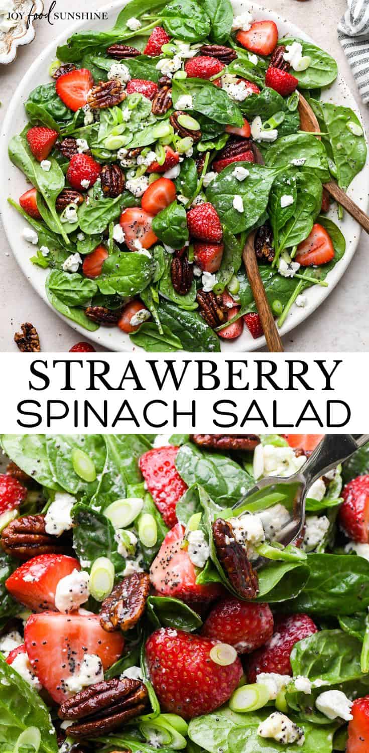 Strawberry Spinach Salad - JoyFoodSunshine