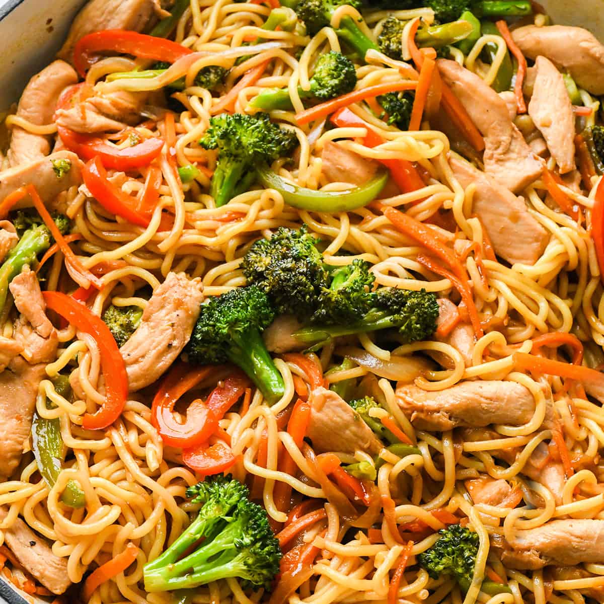 Chicken Lo Mein in a pan