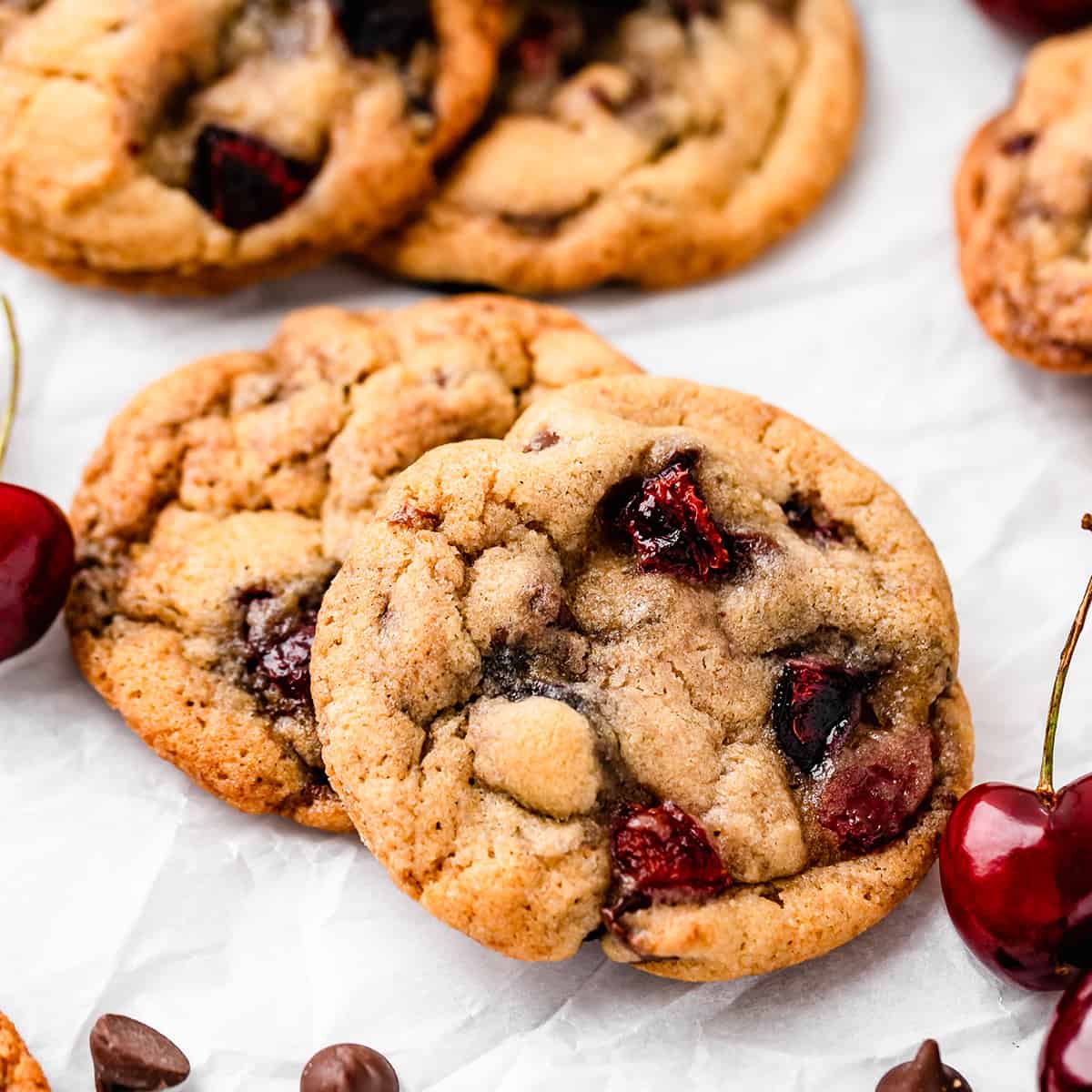 5 Cherry Cookies with chocolate chips