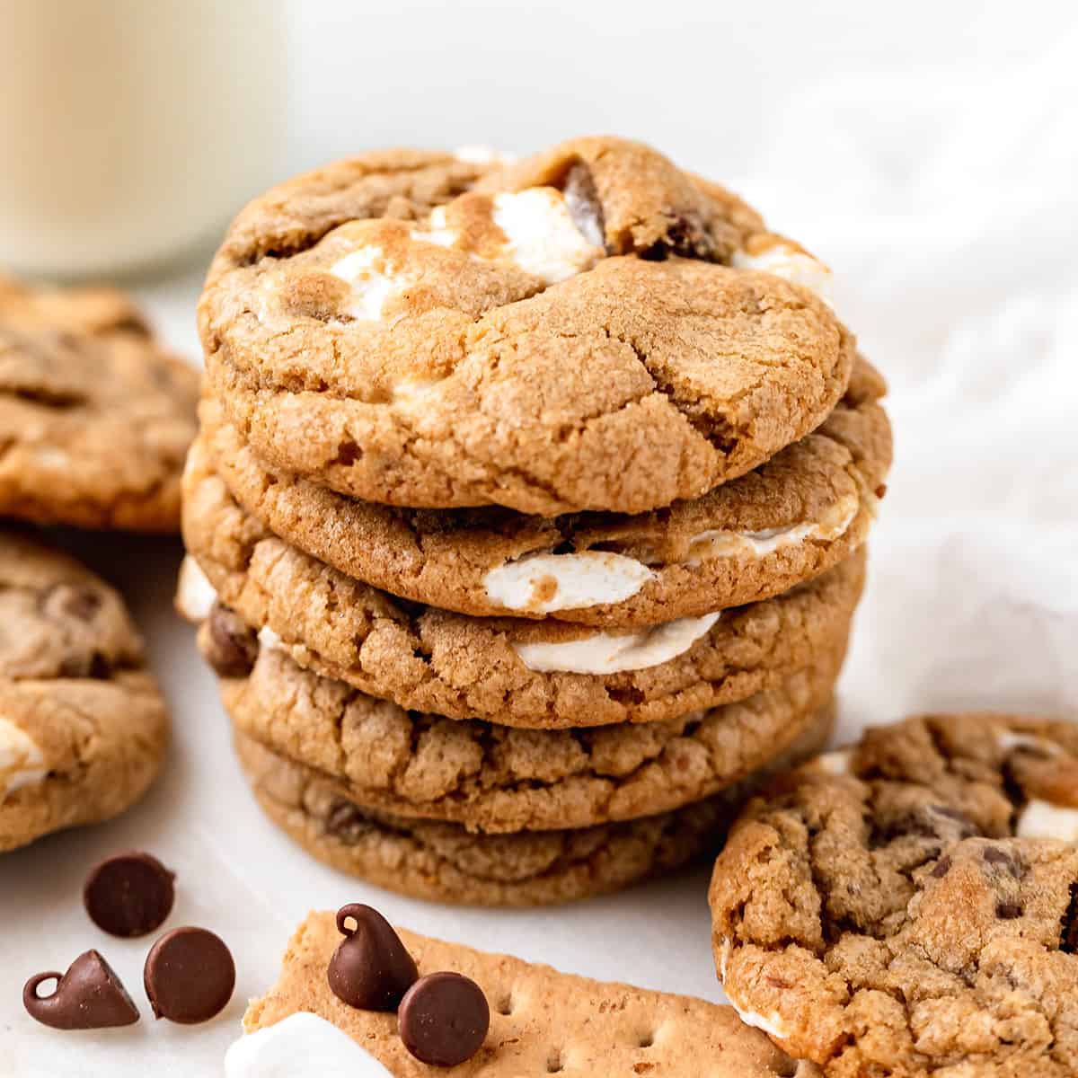 a stack of 5 S'mores Cookies