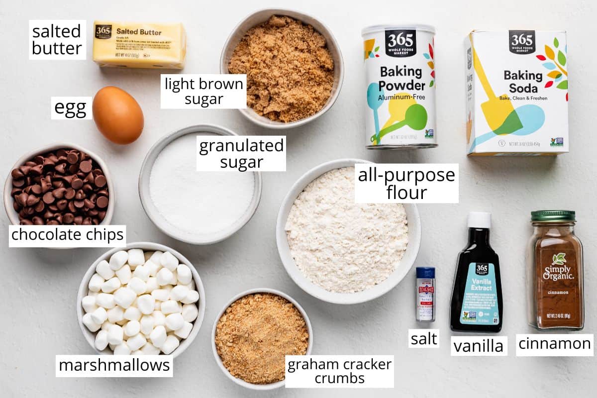 labeled ingredients in this S'mores Cookies recipe