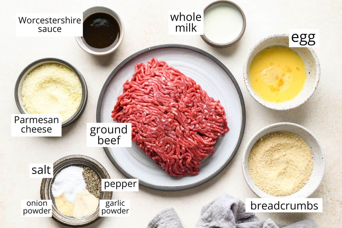 labeled meatball ingredients for BBQ Meatballs