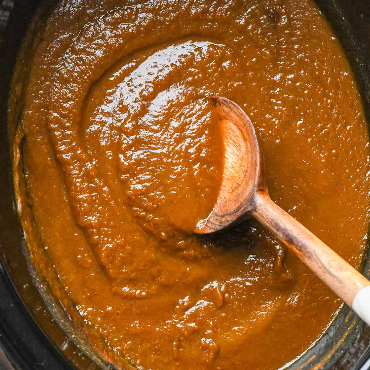 Pumpkin Butter in a crockpot after cooking