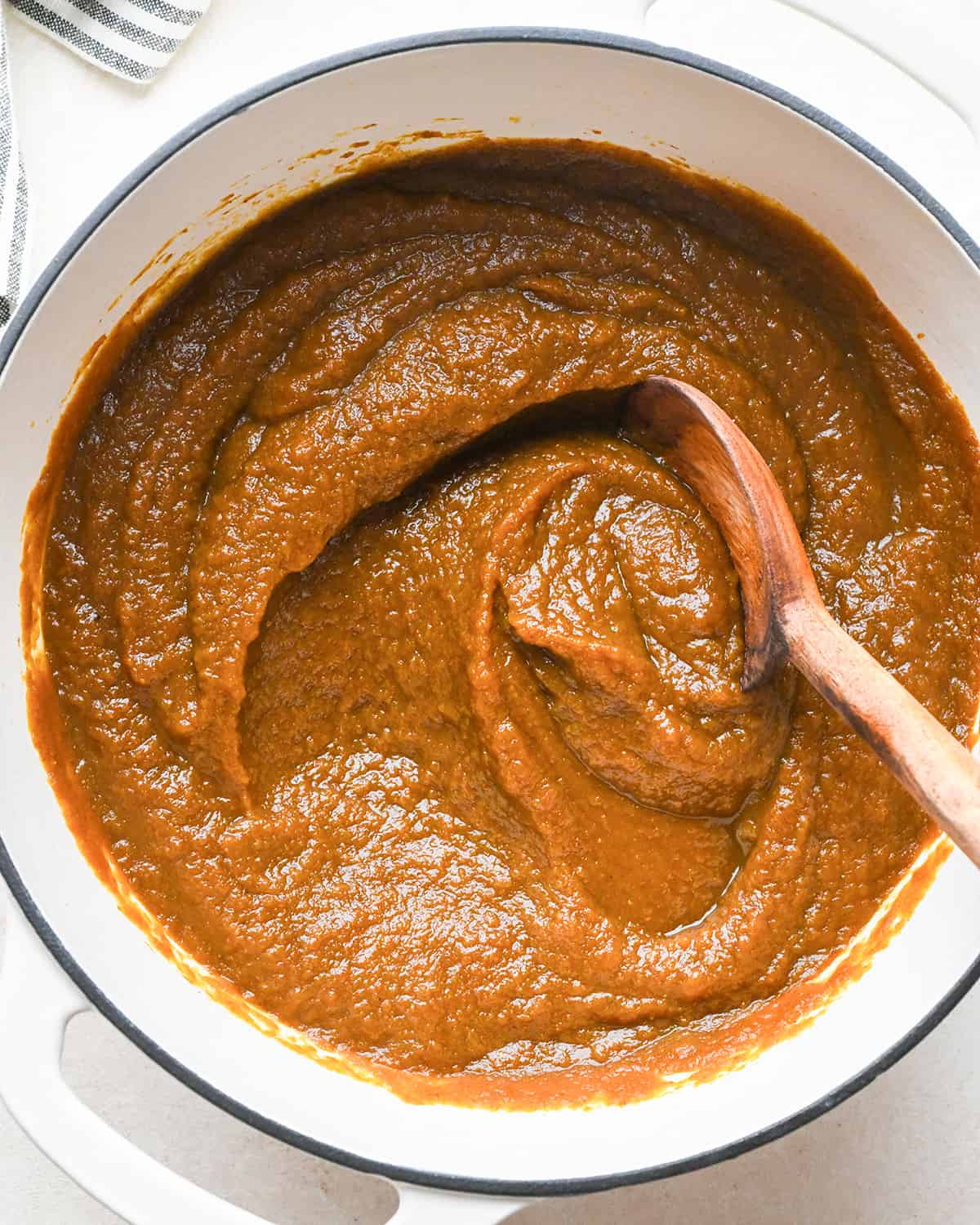 Pumpkin Butter in a pot after cooking on the stovetop