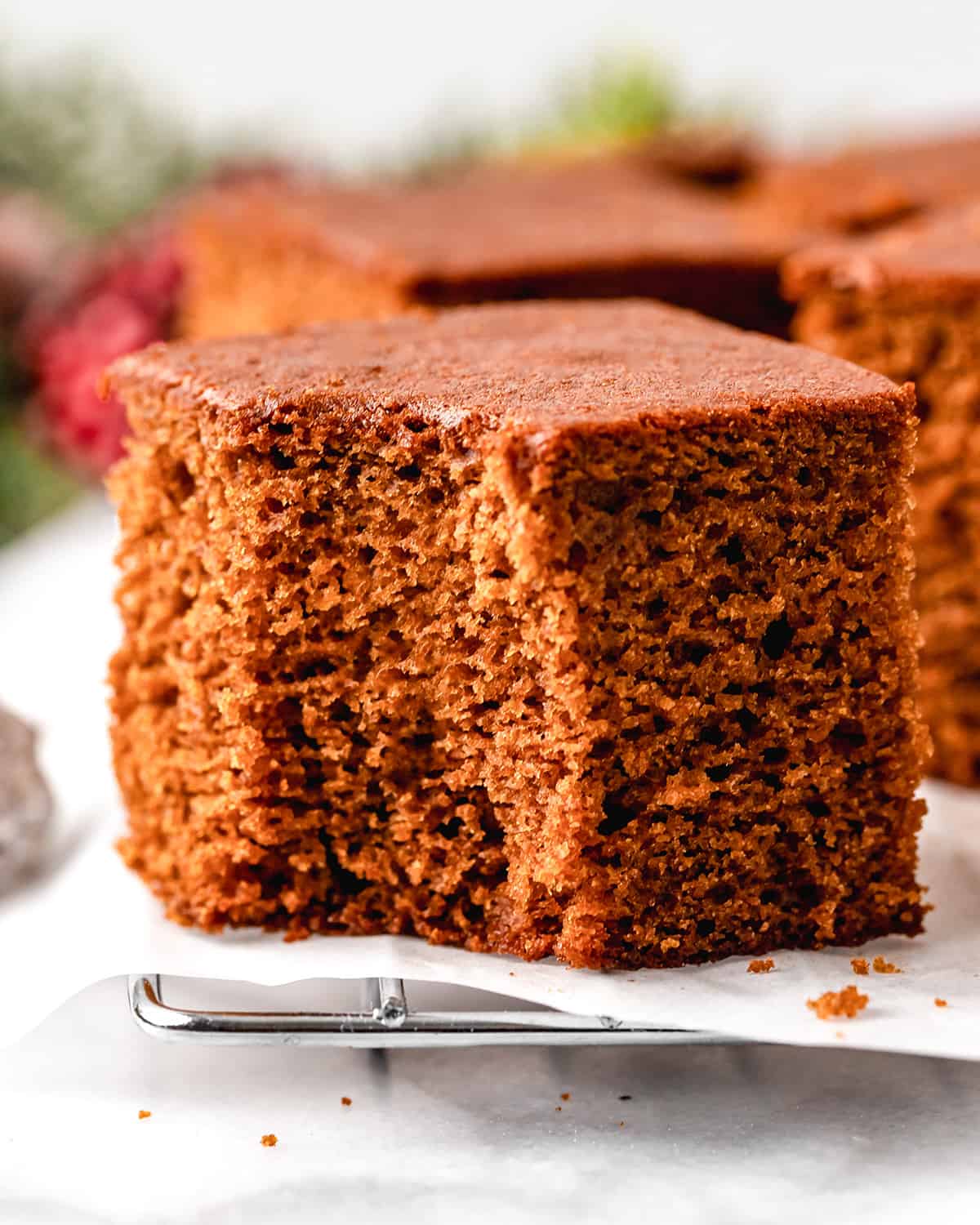 a piece of gingerbread with a bite taken out of it