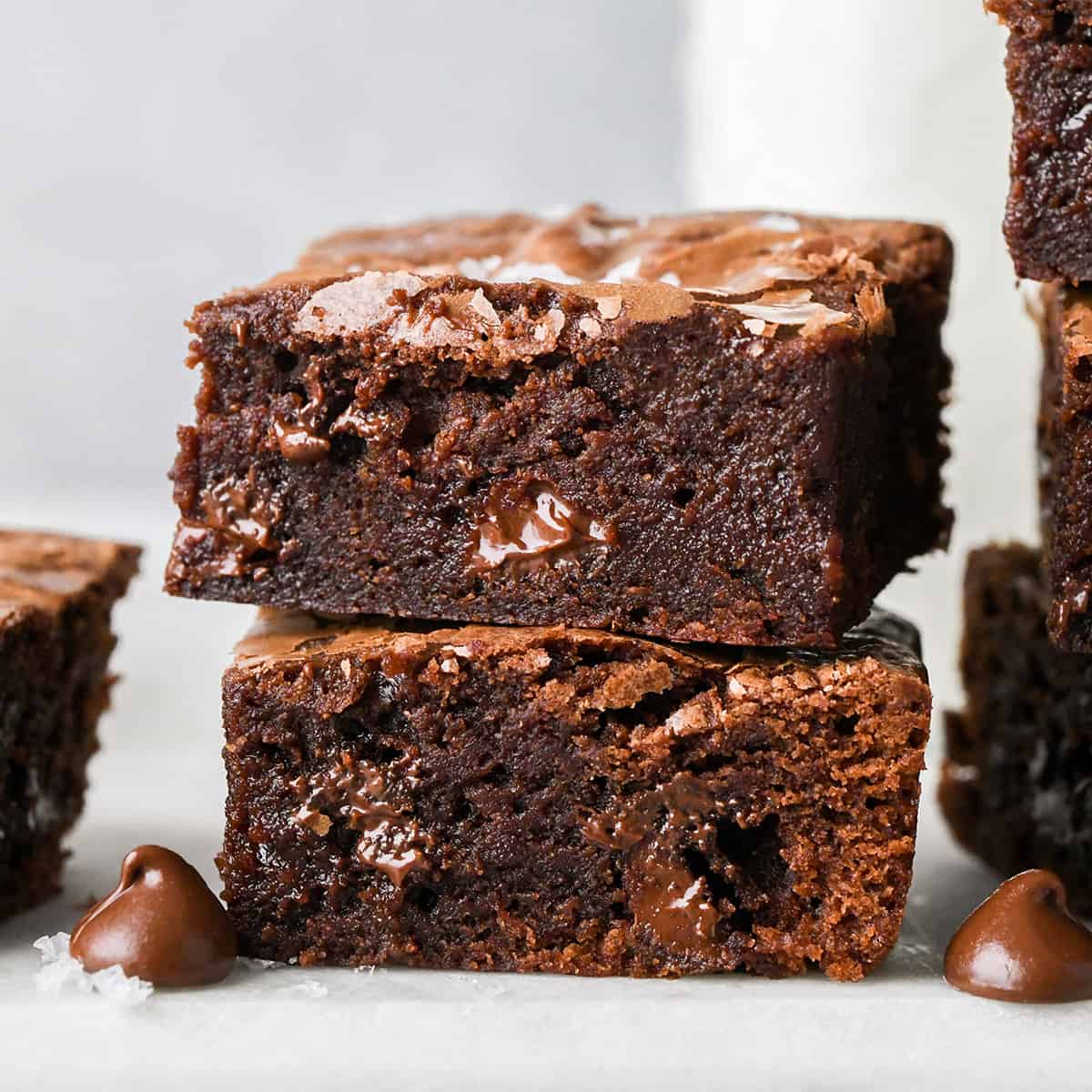 a stack of 2 Small Batch Brownies