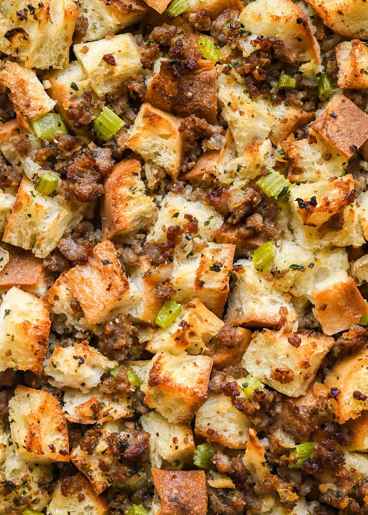 up close photo of Homemade Bread Stuffing Recipe