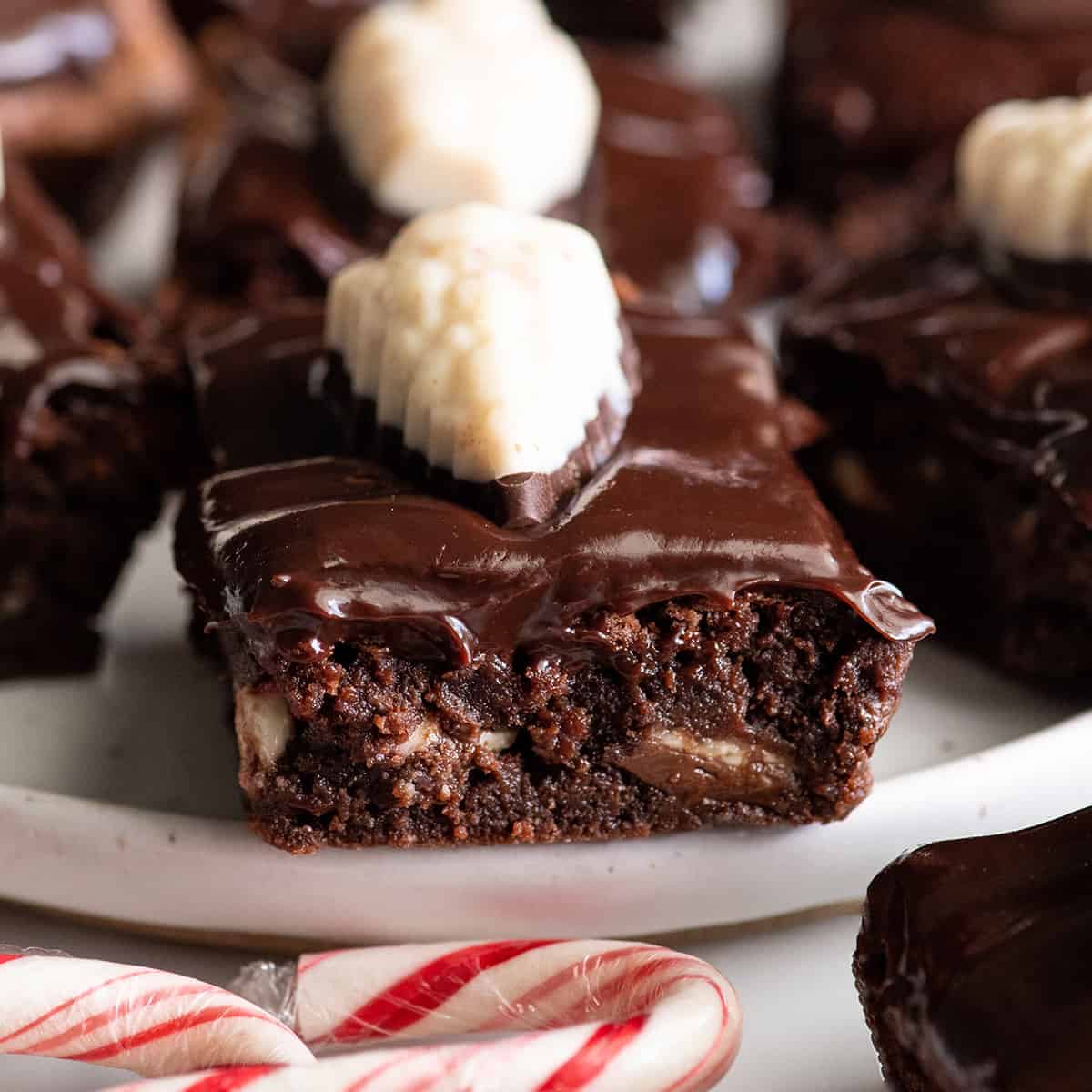 Peppermint Brownies on a tray