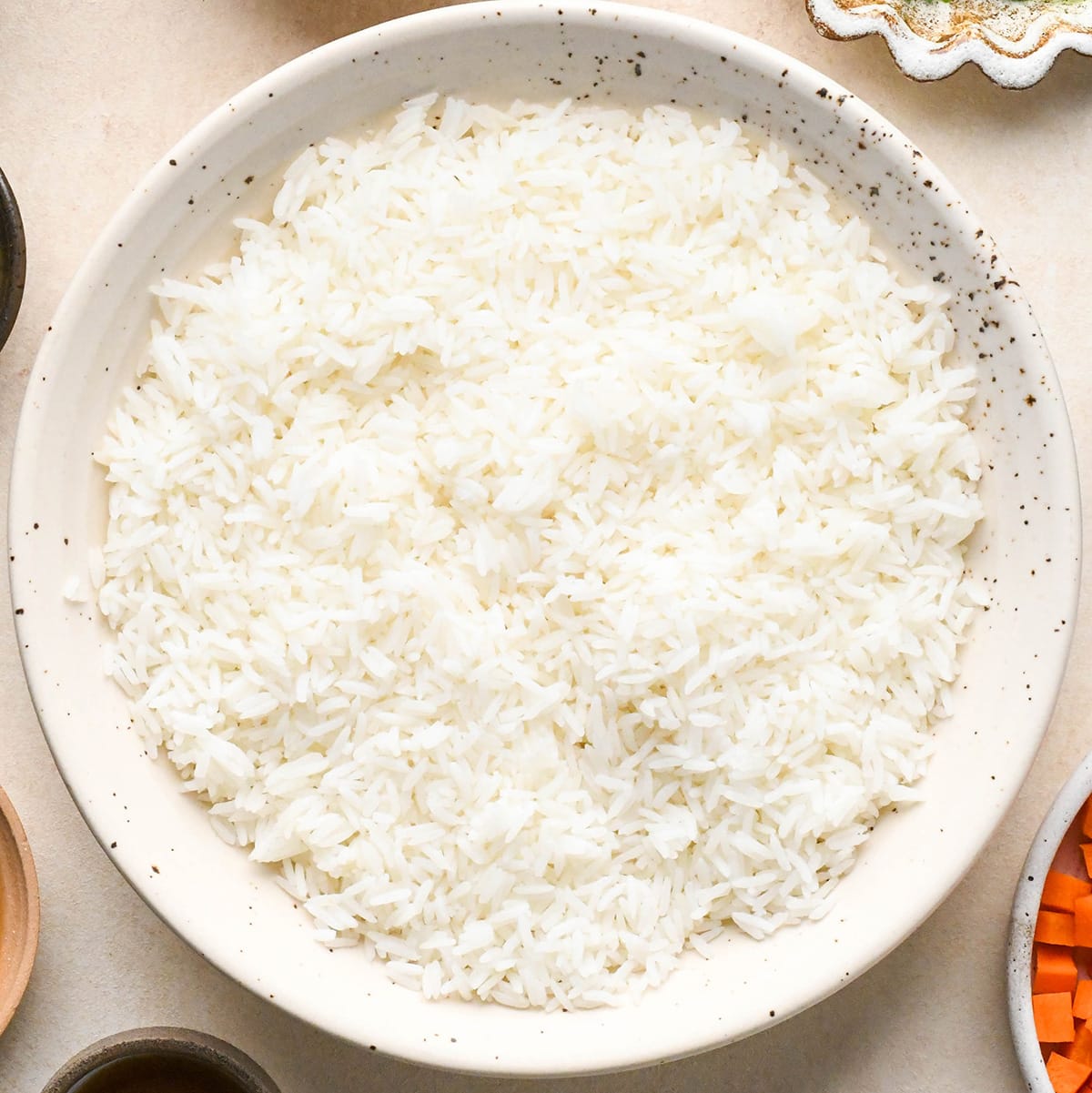 cooked white rice in a bowl