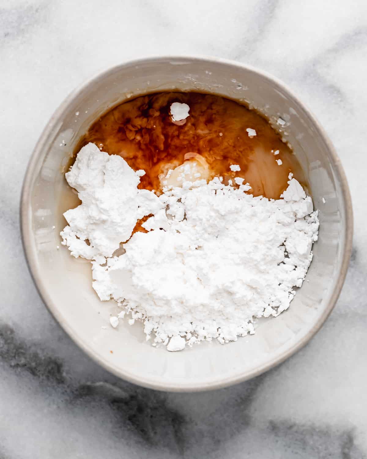 Buttermilk Scones glaze ingredients in a bowl before mixing