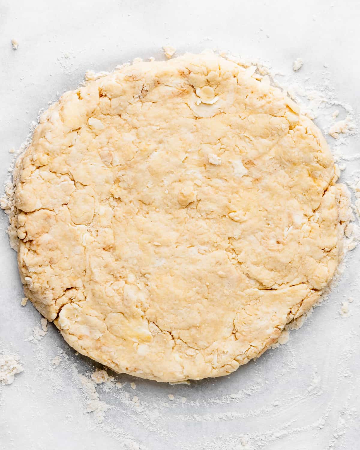 Buttermilk Scone dough formed into a circle