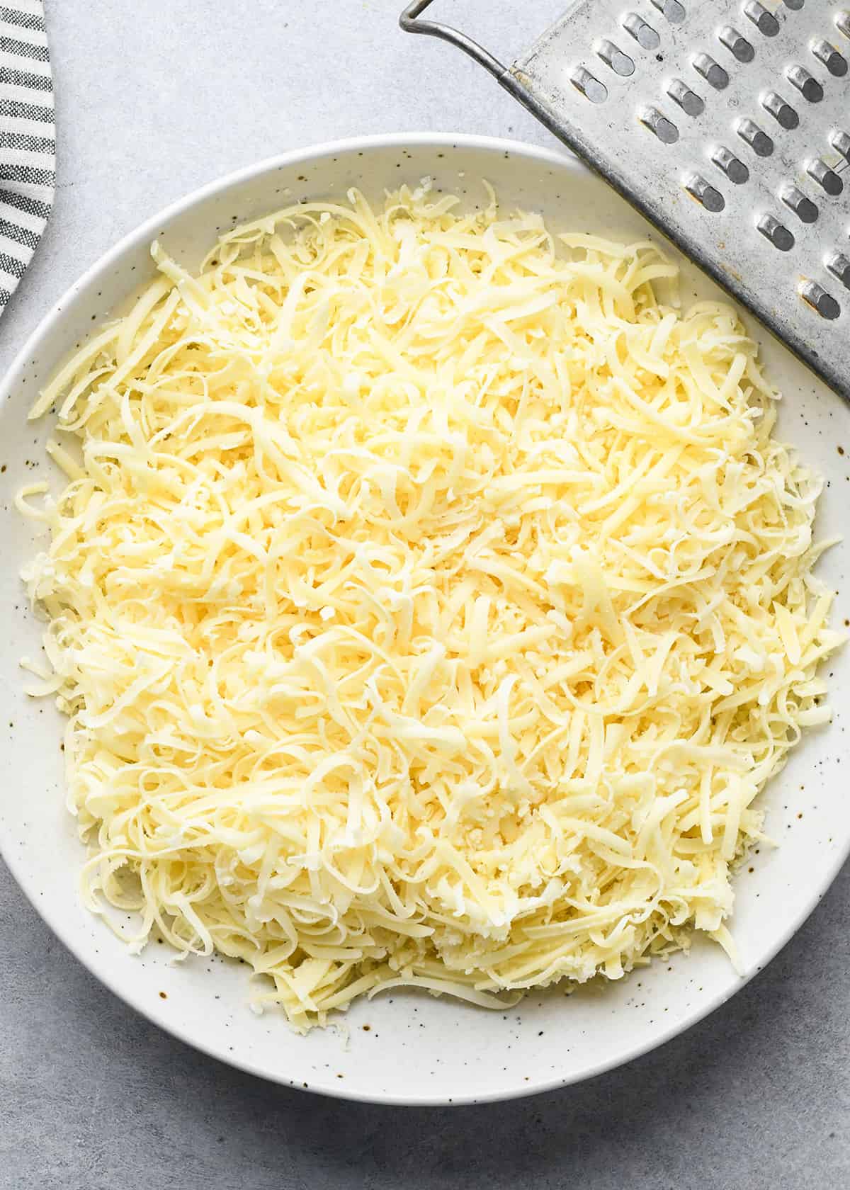 grated cheese in a bowl