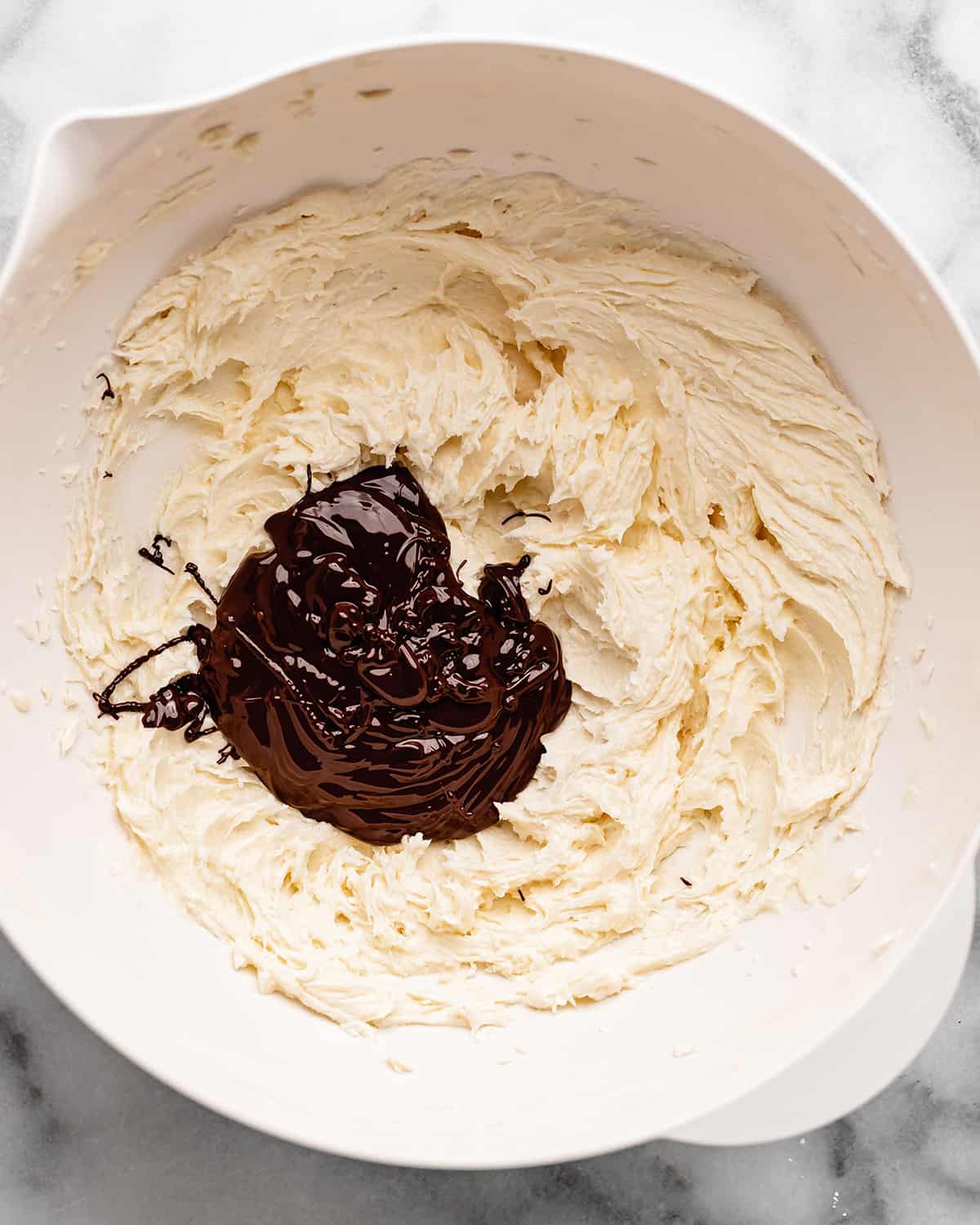 how to make french silk pie filling - adding chocolate