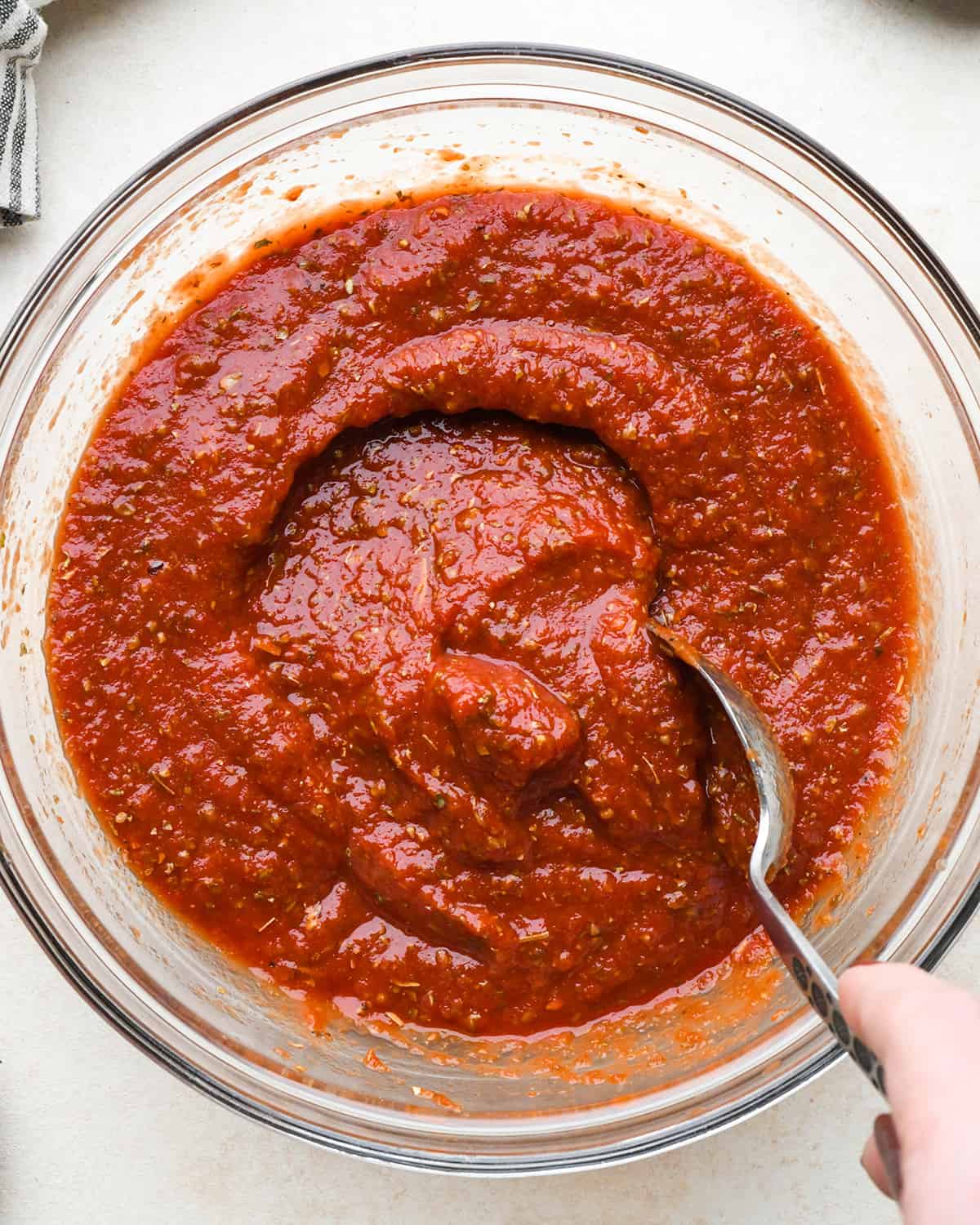 How to Make Pizza - sauce ingredients combined in a bowl