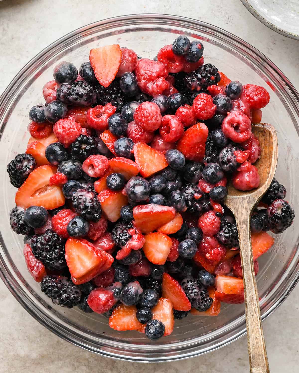 Mixed Berry Pie filling finished in a bowl