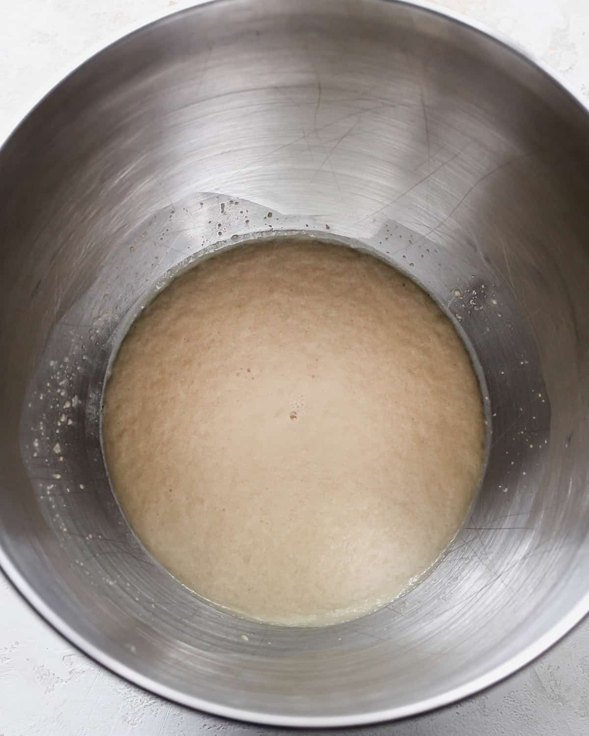 How to Make Naan Bread yeast proofed in a mixing bowl